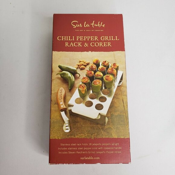 Sur Le Table Chili Pepper Grill Rack & Corer Stainless Steel 18 Holes - Picture 4 of 6